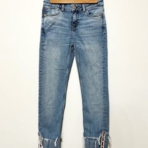 Zara high waisted ripped bluejeans